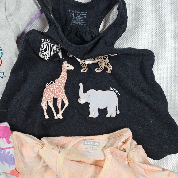 Girls Kids 5 Piece Outfit Rainbow Ice Cream Zoo Dinosaur Stripes Size 18M - Picture 2 of 4